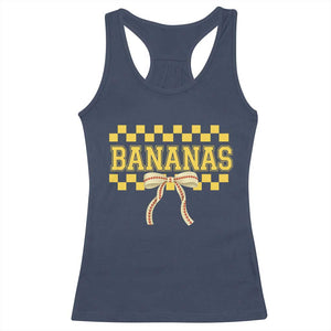 Bananas Coquette Bow Checkered Racerback Tank Top Women Girls Kids TS10 Navy Print Your Wear