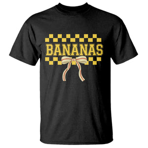 Bananas Coquette Bow Checkered T Shirt Women Girls Kids TS10 Black Print Your Wear