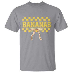 Bananas Coquette Bow Checkered T Shirt Women Girls Kids TS10 Sport Gray Print Your Wear