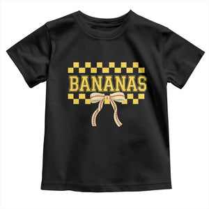 Bananas Coquette Bow Checkered Toddler T Shirt Women Girls Kids TS10 Black Print Your Wear