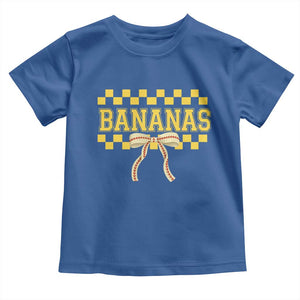 Bananas Coquette Bow Checkered Toddler T Shirt Women Girls Kids TS10 Royal Blue Print Your Wear
