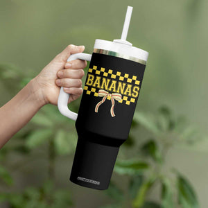 Bananas Coquette Bow Checkered Tumbler With Handle Women Girls Kids TS10 Print Your Wear