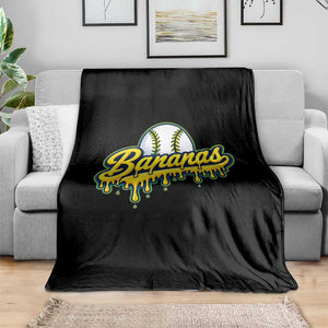 Funny Banana Baseball Throw Blanket Sports Team Baseball Drip Ice Cream Style TS10 Print Your Wear