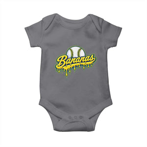 Funny Banana Baseball Baby Onesie Sports Team Baseball Drip Ice Cream Style TS10 Charcoal Print Your Wear