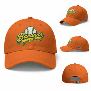 Funny Banana Baseball Baseball Cap Sports Team Baseball Drip Ice Cream Style TS10 Baseball Cap Universal Fit Orange Print Your Wear