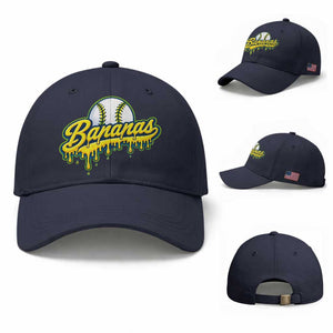 Funny Banana Baseball Baseball Cap Sports Team Baseball Drip Ice Cream Style TS10 Baseball Cap Universal Fit Navy Print Your Wear