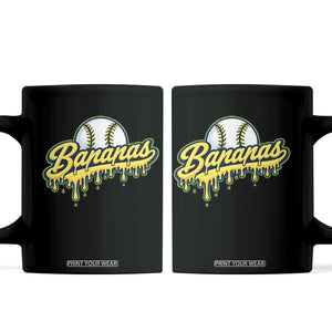Funny Banana Baseball Coffee Mug Sports Team Baseball Drip Ice Cream Style TS10 Black Print Your Wear