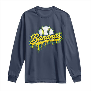Funny Banana Baseball Long Sleeve Shirt Sports Team Baseball Drip Ice Cream Style TS10 Navy Print Your Wear