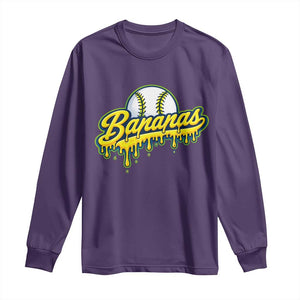 Funny Banana Baseball Long Sleeve Shirt Sports Team Baseball Drip Ice Cream Style TS10 Purple Print Your Wear