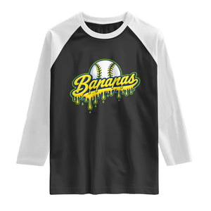 Funny Banana Baseball Raglan Shirt Sports Team Baseball Drip Ice Cream Style TS10 Black White Print Your Wear
