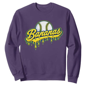 Funny Banana Baseball Sweatshirt Sports Team Baseball Drip Ice Cream Style TS10 Purple Print Your Wear