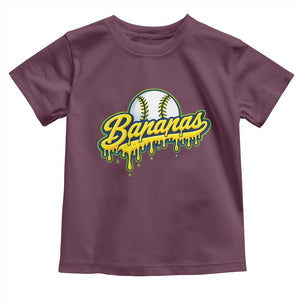 Funny Banana Baseball Toddler T Shirt Sports Team Baseball Drip Ice Cream Style TS10 Maroon Print Your Wear