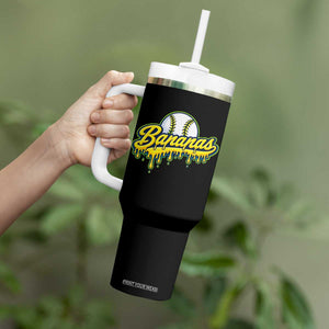 Funny Banana Baseball Tumbler With Handle Sports Team Baseball Drip Ice Cream Style TS10 Print Your Wear