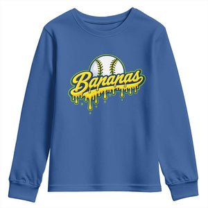 Funny Banana Baseball Youth Sweatshirt Sports Team Baseball Drip Ice Cream Style TS10 Royal Blue Print Your Wear