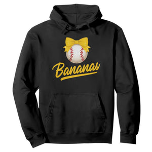 Bananas Coquette Bow Hoodie Banana Retro Popular Fruit Humor Cute Girls Kids TS10 Black Print Your Wear