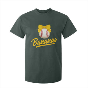 Bananas Coquette Bow T Shirt For Kid Banana Retro Popular Fruit Humor Cute Girls Kids TS10 Dark Forest Green Print Your Wear