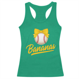 Bananas Coquette Bow Racerback Tank Top Banana Retro Popular Fruit Humor Cute Girls Kids TS10 Irish Green Print Your Wear