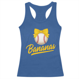 Bananas Coquette Bow Racerback Tank Top Banana Retro Popular Fruit Humor Cute Girls Kids TS10 Royal Blue Print Your Wear