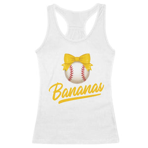 Bananas Coquette Bow Racerback Tank Top Banana Retro Popular Fruit Humor Cute Girls Kids TS10 White Print Your Wear