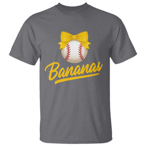 Bananas Coquette Bow T Shirt Banana Retro Popular Fruit Humor Cute Girls Kids TS10 Charcoal Print Your Wear
