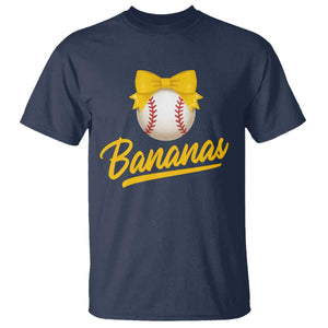 Bananas Coquette Bow T Shirt Banana Retro Popular Fruit Humor Cute Girls Kids TS10 Navy Print Your Wear