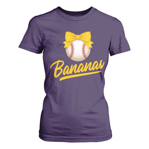 Bananas Coquette Bow T Shirt For Women Banana Retro Popular Fruit Humor Cute Girls Kids TS10 Purple Print Your Wear