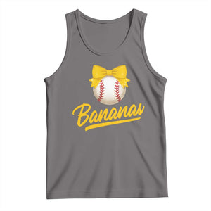 Bananas Coquette Bow Tank Top Banana Retro Popular Fruit Humor Cute Girls Kids TS10 Deep Heather Print Your Wear