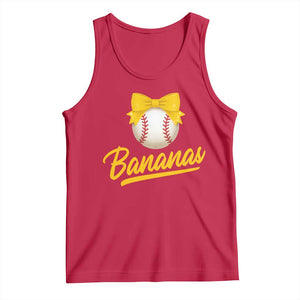 Bananas Coquette Bow Tank Top Banana Retro Popular Fruit Humor Cute Girls Kids TS10 Red Print Your Wear