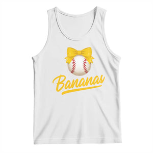 Bananas Coquette Bow Tank Top Banana Retro Popular Fruit Humor Cute Girls Kids TS10 White Print Your Wear