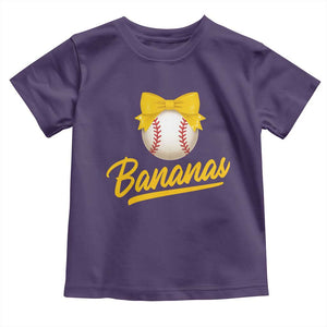 Bananas Coquette Bow Toddler T Shirt Banana Retro Popular Fruit Humor Cute Girls Kids TS10 Purple Print Your Wear
