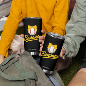 Bananas Coquette Bow Tumbler Cup Banana Retro Popular Fruit Humor Cute Girls Kids TS10 Print Your Wear