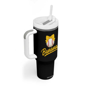 Bananas Coquette Bow Tumbler With Handle Banana Retro Popular Fruit Humor Cute Girls Kids TS10 Print Your Wear