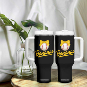 Bananas Coquette Bow Tumbler With Handle Banana Retro Popular Fruit Humor Cute Girls Kids TS10 Print Your Wear