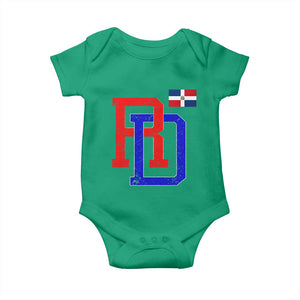 Dominican Republic Baby Onesie Distressed RD Flag Dominican Pride TS10 Irish Green Print Your Wear