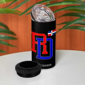 Dominican Republic 4 in 1 Can Cooler Tumbler Distressed RD Flag Dominican Pride TS10 Print Your Wear