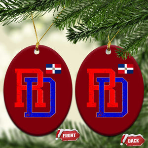 Dominican Republic Ceramic Ornament Distressed RD Flag Dominican Pride TS10 Print Your Wear