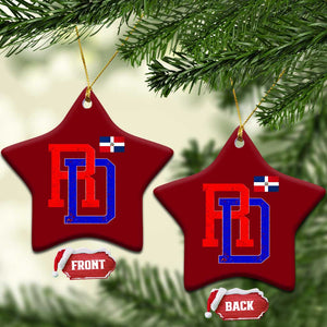 Dominican Republic Ceramic Ornament Distressed RD Flag Dominican Pride TS10 Print Your Wear