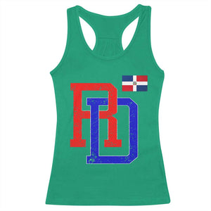 Dominican Republic Racerback Tank Top Distressed RD Flag Dominican Pride TS10 Irish Green Print Your Wear