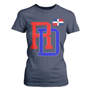 Dominican Republic T Shirt For Women Distressed RD Flag Dominican Pride TS10 Navy Print Your Wear