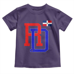 Dominican Republic Toddler T Shirt Distressed RD Flag Dominican Pride TS10 Purple Print Your Wear