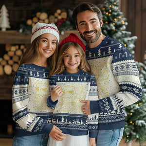 Bananas Baseball Ugly Christmas Sweater Cute Trendy Banana Baseball Game Day Doodle TS10 Beige Navy Print Your Wear