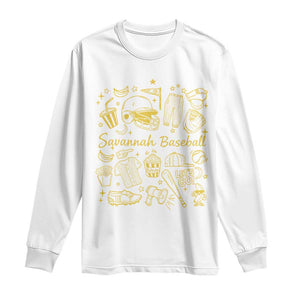 Bananas Baseball Long Sleeve Shirt Cute Trendy Banana Baseball Game Day Doodle TS10 White Print Your Wear