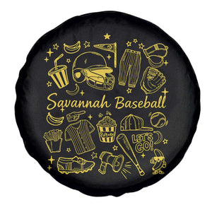 Bananas Baseball Spare Tire Cover Cute Trendy Banana Baseball Game Day Doodle TS10 Print Your Wear