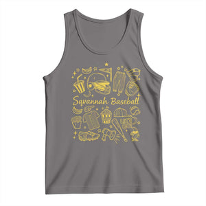 Bananas Baseball Tank Top Cute Trendy Banana Baseball Game Day Doodle TS10 Deep Heather Print Your Wear
