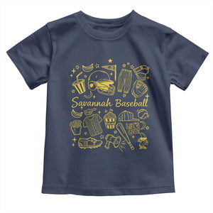 Bananas Baseball Toddler T Shirt Cute Trendy Banana Baseball Game Day Doodle TS10 Navy Print Your Wear