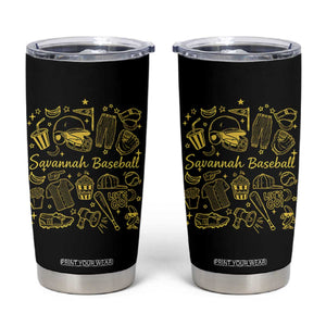 Bananas Baseball Tumbler Cup Cute Trendy Banana Baseball Game Day Doodle TS10 Black Print Your Wear
