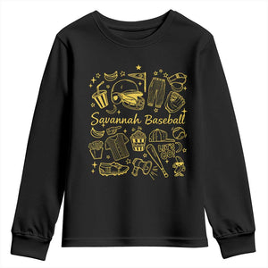 Bananas Baseball Youth Sweatshirt Cute Trendy Banana Baseball Game Day Doodle TS10 Black Print Your Wear