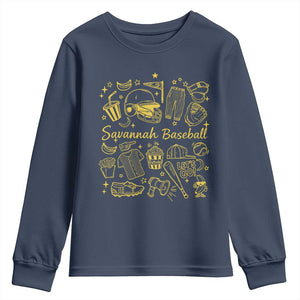 Bananas Baseball Youth Sweatshirt Cute Trendy Banana Baseball Game Day Doodle TS10 Navy Print Your Wear