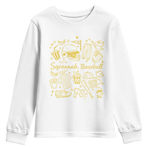 Bananas Baseball Youth Sweatshirt Cute Trendy Banana Baseball Game Day Doodle TS10 White Print Your Wear