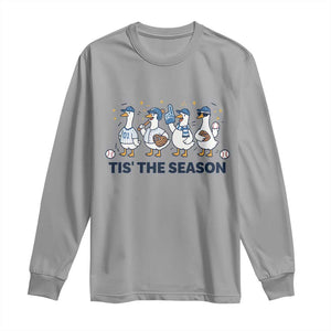 Baseball Silly Goose Long Sleeve Shirt Funny Tis The Season Baseball Mom TS10 Sport Gray Print Your Wear